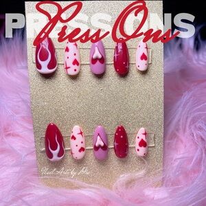 Red and Pink Press-On Nails